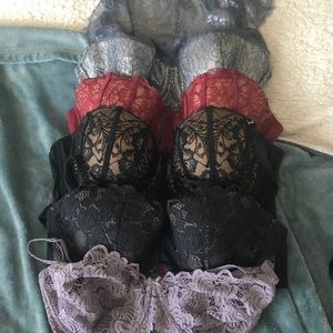 Five Lacy Lingerie Tops (some have underwear)